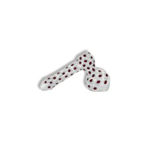 BUBBLER 5" CLEAR W/ RED POLKA DOTS
